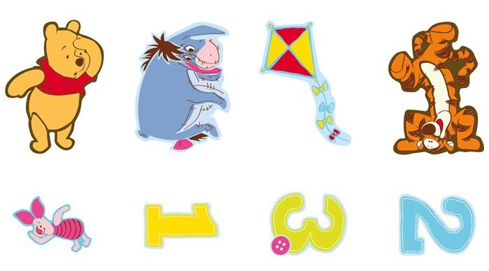 Dekorace Medvídek Pú - Mini pěnové figurky Medvídek Pú D23821, 24 ks Mini pěnové figurky Medvídek Pú D23821, 24 ks - Dekorace Medvídek Pú