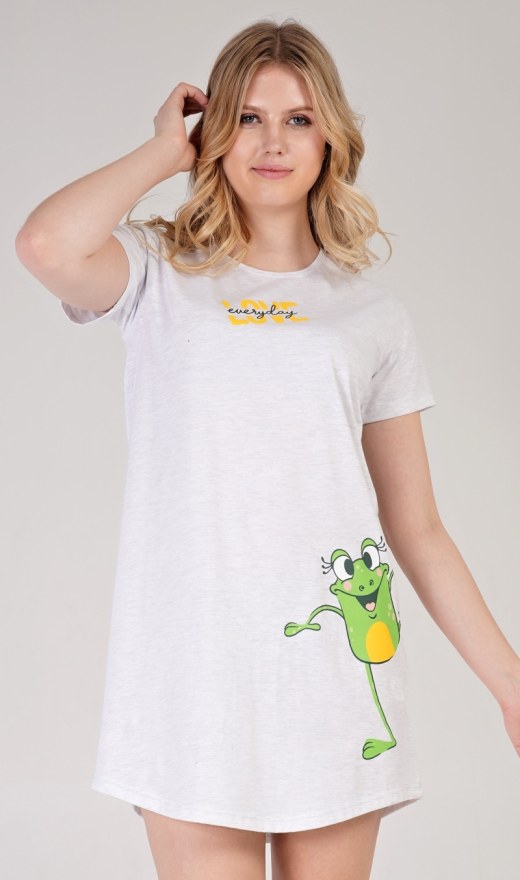 Dámská noční košile s krátkým rukávem Frog - Dámské noční košile s krátkým rukávem