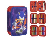 Školní penál třípatrový s náplní Sonic Prime Školní potřeby - Penály a školní pouzdra