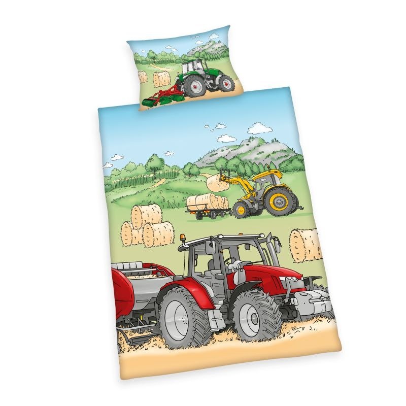 HERDING FLANEL Povlečení do postýlky Traktor Bavlna Flanel, 100/135, 40/60 cm | Dětský textil a doplňky