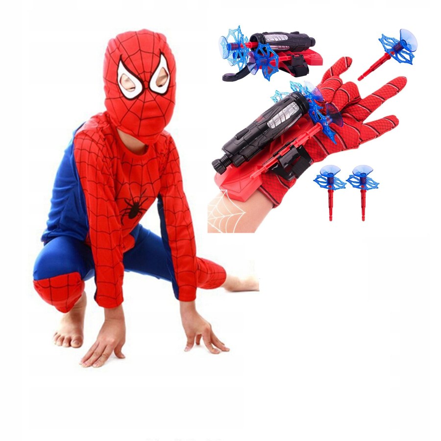 Dětský kostým Spiderman s vystřelovákem 110-122 M - Dětské kostýmy