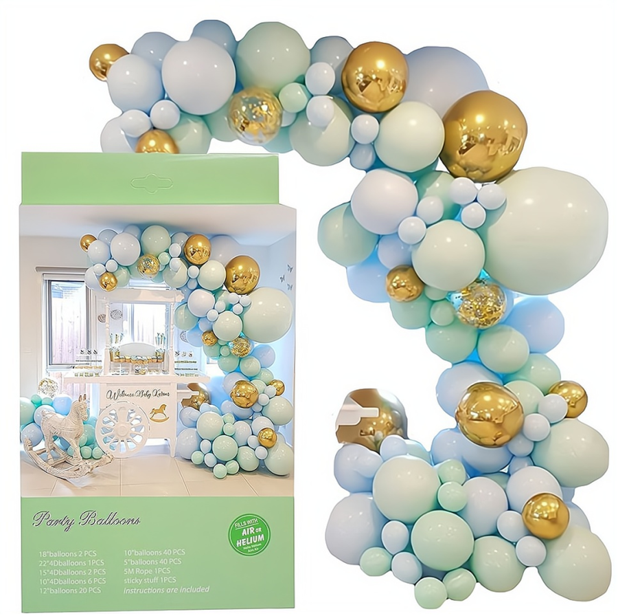Velká sada balónků na girlandu zeleno-zlatá 113 ks - Sady balónků a girlandy