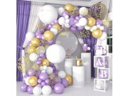 Velká sada balónků na girlandu fialovo-zlatá 120 ks Párty a karneval - Sady balónků a girlandy