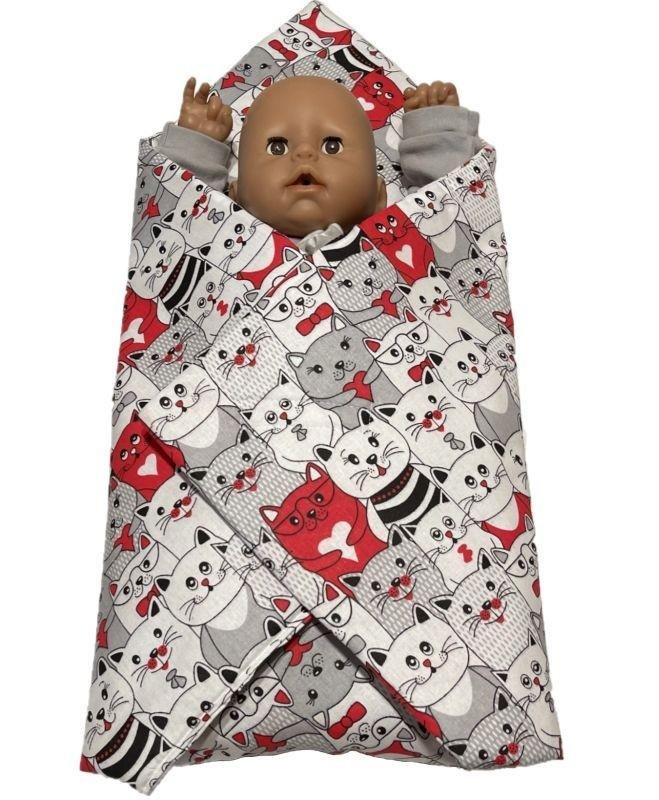 SDS Rychlozavinovačka pro panenky Kočky v kině Bavlna, výplň: Polyester, 1x 60x60 cm | Dětský textil a doplňky