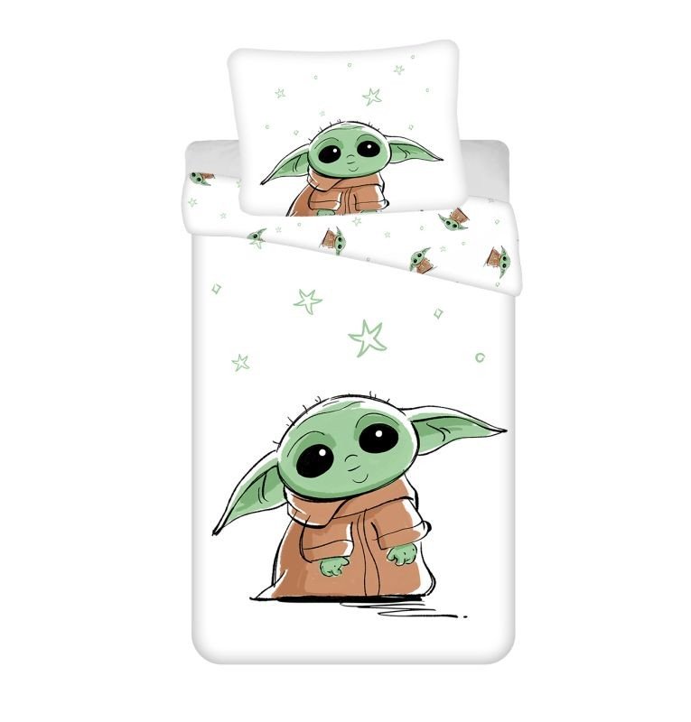 JERRY FABRICS Povlečení Star Wars Baby Yoda Bavlna, 140/200, 70/90 cm - Povlečení licenční