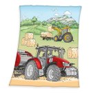 HERDING Fleece deka Traktor Polyester, 130/160 cm Deky, spací pytle - fleece deky