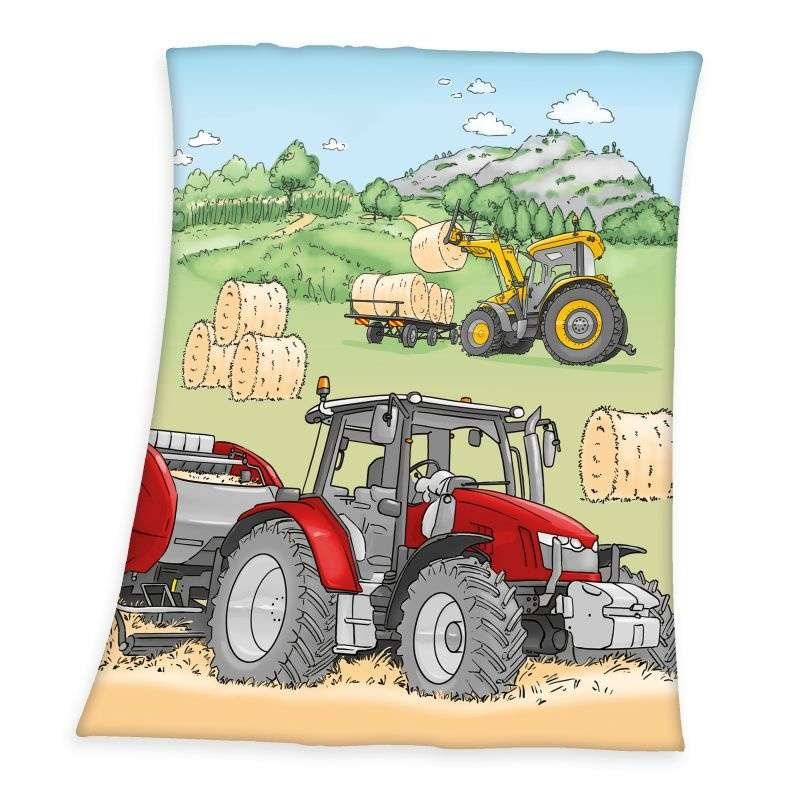 HERDING Fleece deka Traktor Polyester, 130/160 cm | Dětský textil a doplňky