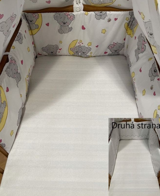 SDS Mantinel do postýlky Medvídci šedá Bavlna, výplň: Polyester, 195/28 cm | Dětský textil a doplňky