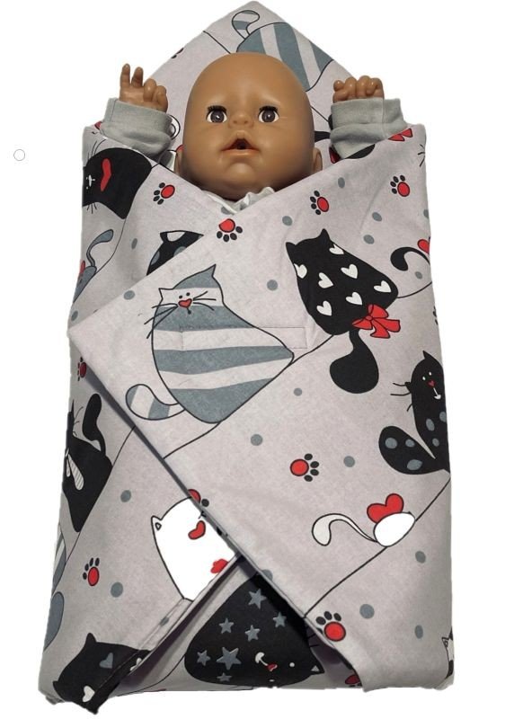 SDS Rychlozavinovačka pro panenky Veselé kočky Bavlna, výplň: Polyester, 1x 60x60 cm | Dětský textil a doplňky
