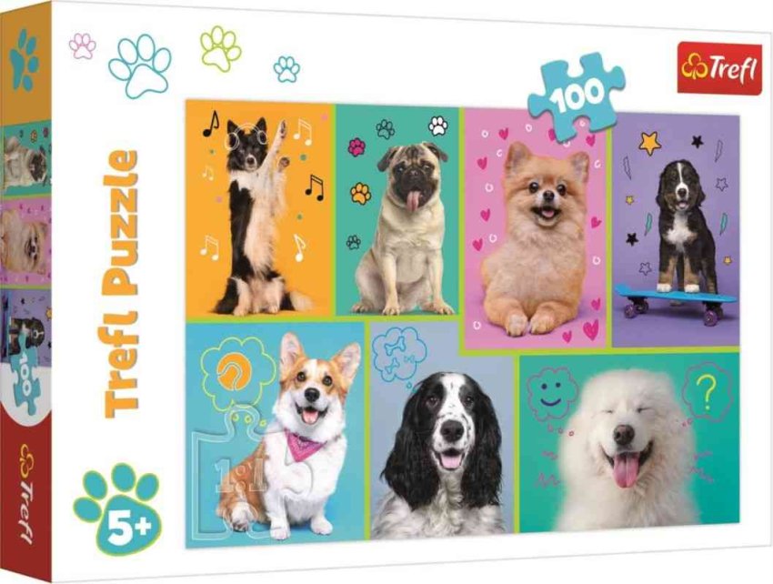 TREFL Puzzle V psím světě papír, 100 dílků - puzzle, hry