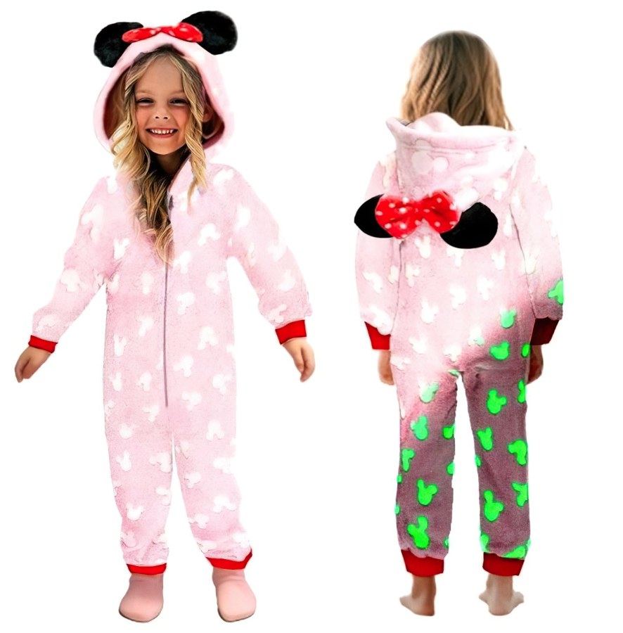 Dětské svítící pyžamo Minnie s ušima 110-116 M - Dětská pyžama