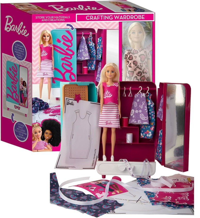 Panenka Barbie šatní skříň s šicími doplňky 29cm - Barbie