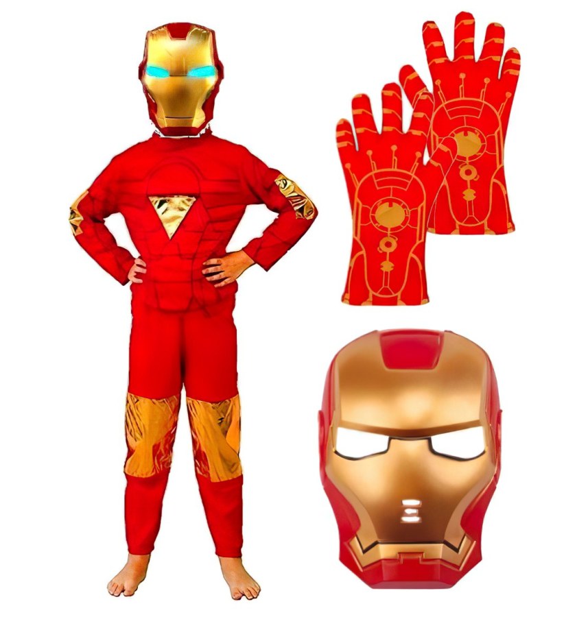 Dětský kostým Iron man s maskou a rukavicemi 122-134 L