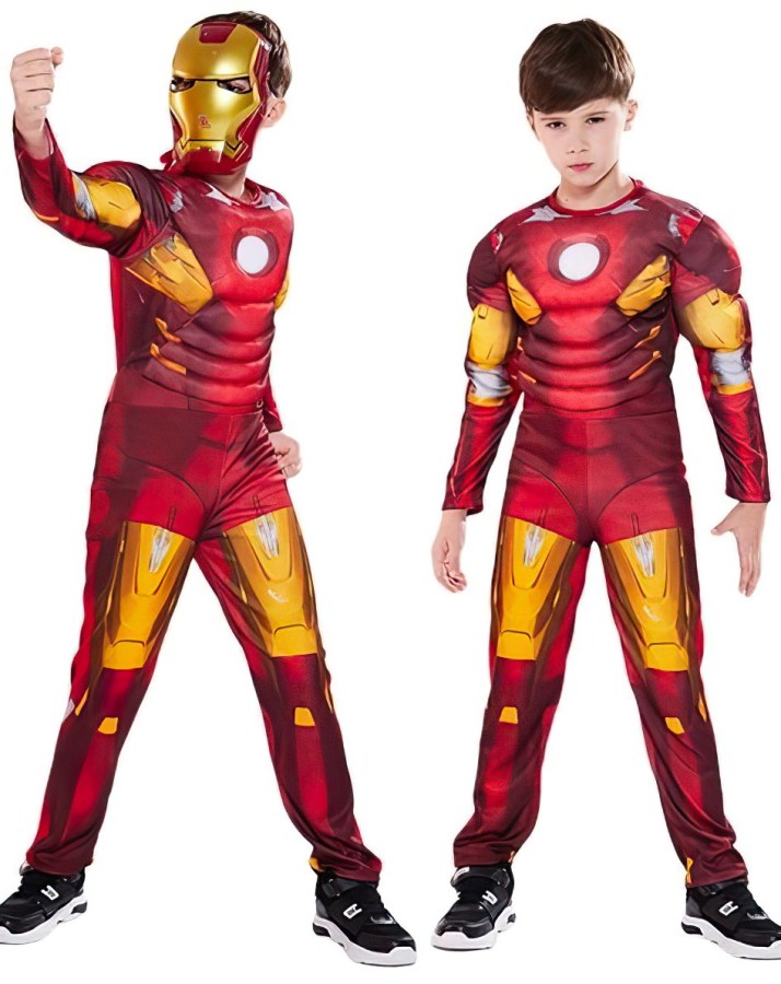 Dětský kostým Svalnatý Iron man s maskou 122-134 L - Dětské kostýmy