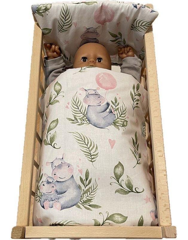 SDS Peřinky do postýlky pro panenky Hrošíci baby Bavlna, výplň: Polyester, 1x 38x44 cm / 28x20 cm | Dětský textil a doplňky