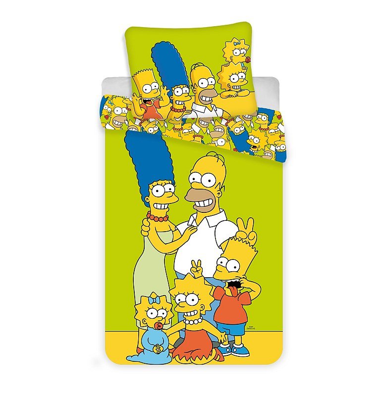 Povlečení Simpsons Family green 140/200, 70/90 - Povlečení licenční