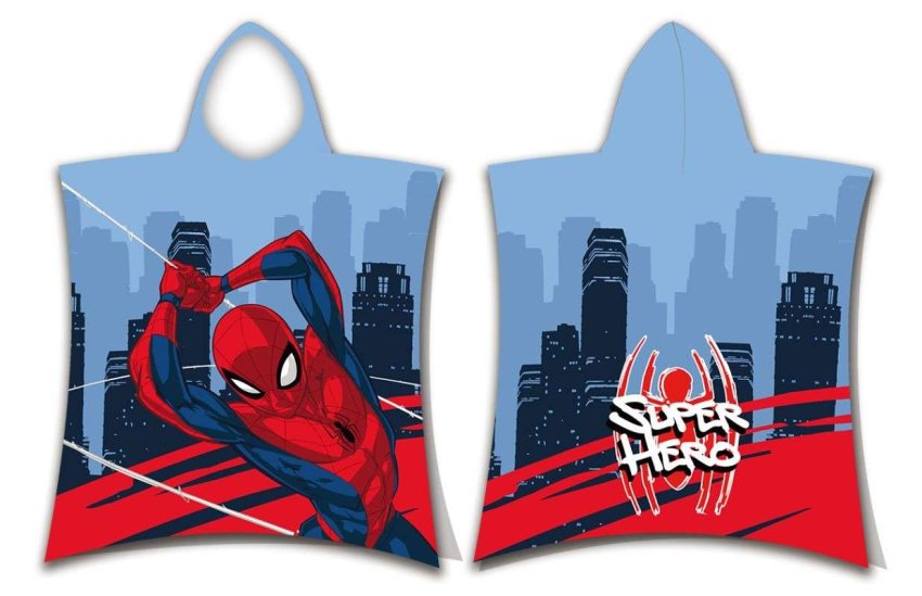 JERRY FABRICS Pončo Spiderman Super Hero Bavlna - Froté, 50/115 cm | Dětský textil a doplňky