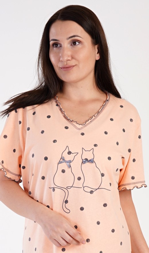 Dámská noční košile s krátkým rukávem Kočky | Pyžama a Župany