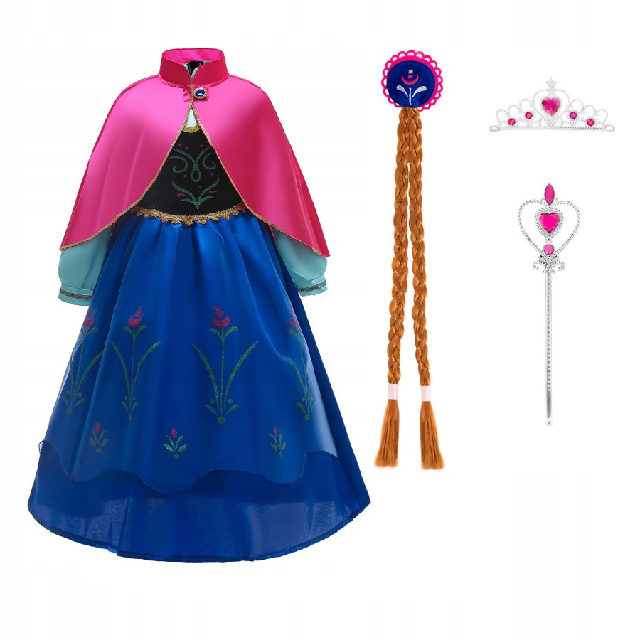 Dětský kostým ANNA Frozen s doplňky 122-128 L | Dětský nábytek a doplňky