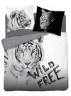 DETEXPOL Francouzské povlečení Bílý Tygr Wild Free Bavlna, 220/200, 2x70/80 cm Povlečení fototisk