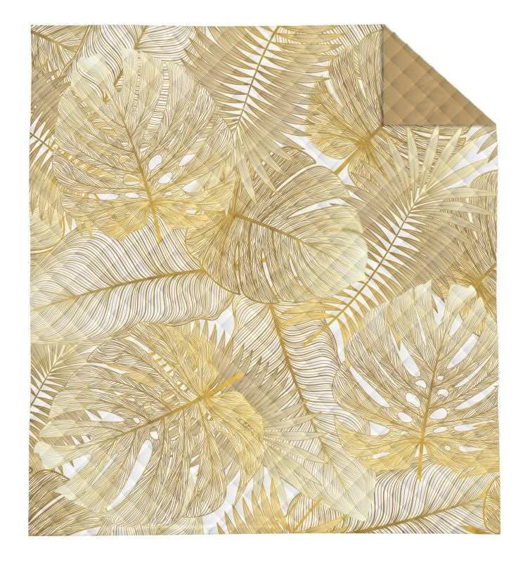 DETEXPOL Přehoz na postel Monstera Gold Polyester, 220/240 cm | Dětský textil a doplňky
