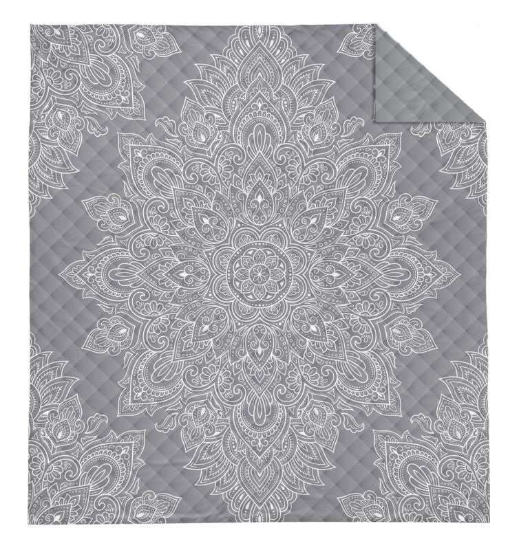DETEXPOL Přehoz na postel Mandala grey Polyester, 220/240 cm | Dětský textil a doplňky