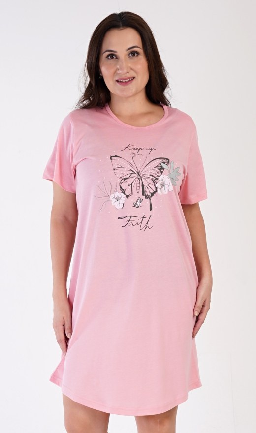 Dámská noční košile s krátkým rukávem Motýl - Dámské noční košile s krátkým rukávem