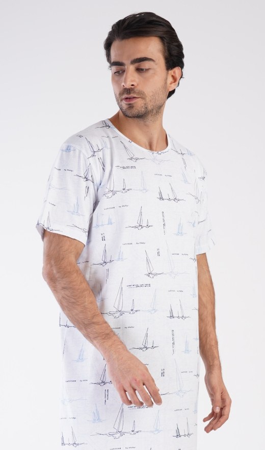 Pánská noční košile s krátkým rukávem Plachetnice | Pyžama a Župany