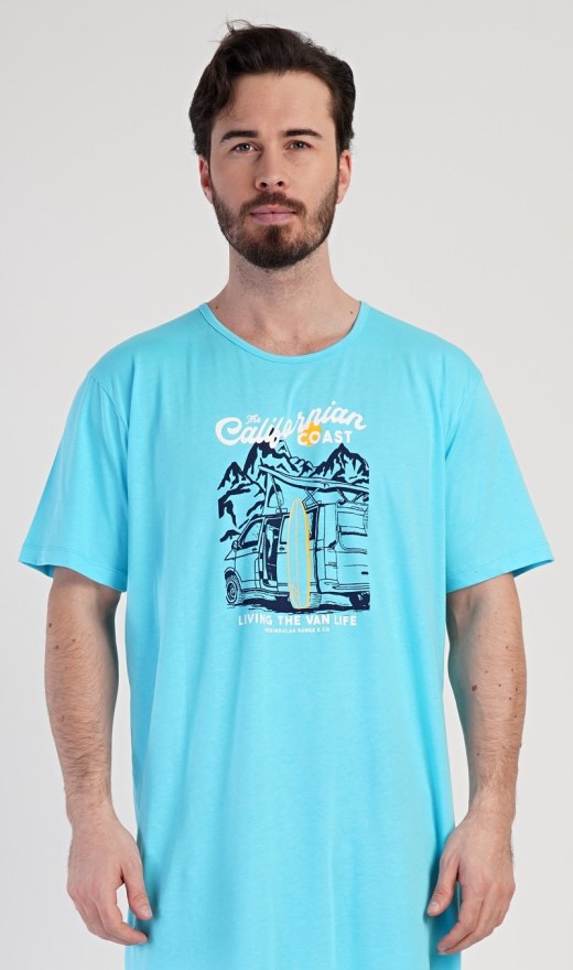 Pánská noční košile s krátkým rukávem California - Pánské noční košile