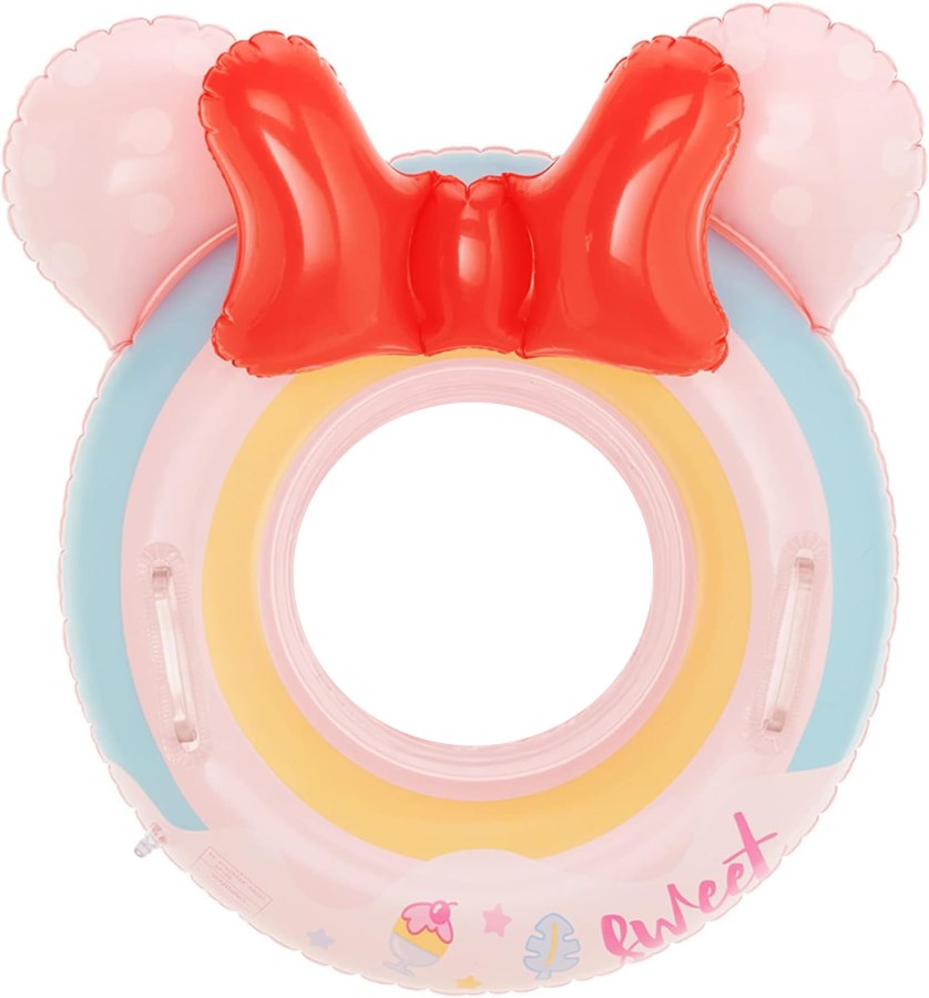 Dětský nafukovací kruh Myška růžový 50cm s úchyty - Nafukovací lehátka, plavidla