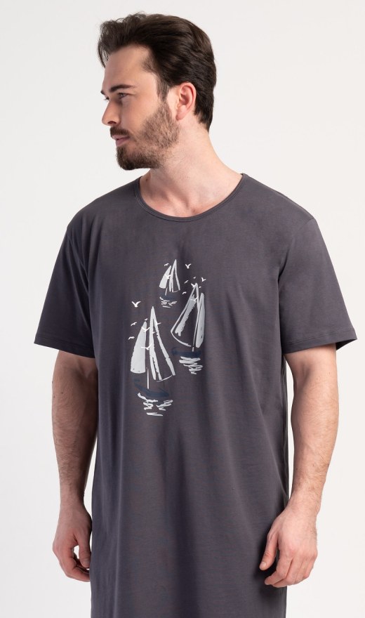 Pánská noční košile s krátkým rukávem Jachting - Pánské noční košile