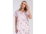 Dámské domácí šaty s krátkým rukávem Flora Ženy - Dámské noční košile - Dámské noční košile s krátkým rukávem