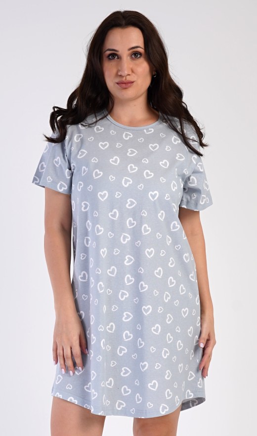 Dámská noční košile s krátkým rukávem Emma - Nadměrné dámské noční košile
