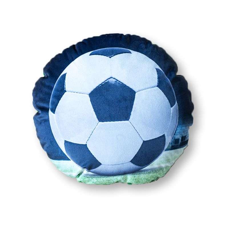 DETEXPOL Tvarovaný mikroplyšový polštářek Fotbalový míč Polyester, průměr 33 cm - polštářky s výplní