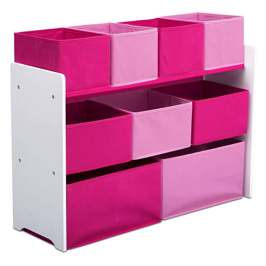 Organizér na hračky bílo-růžový - Boxy na hračky