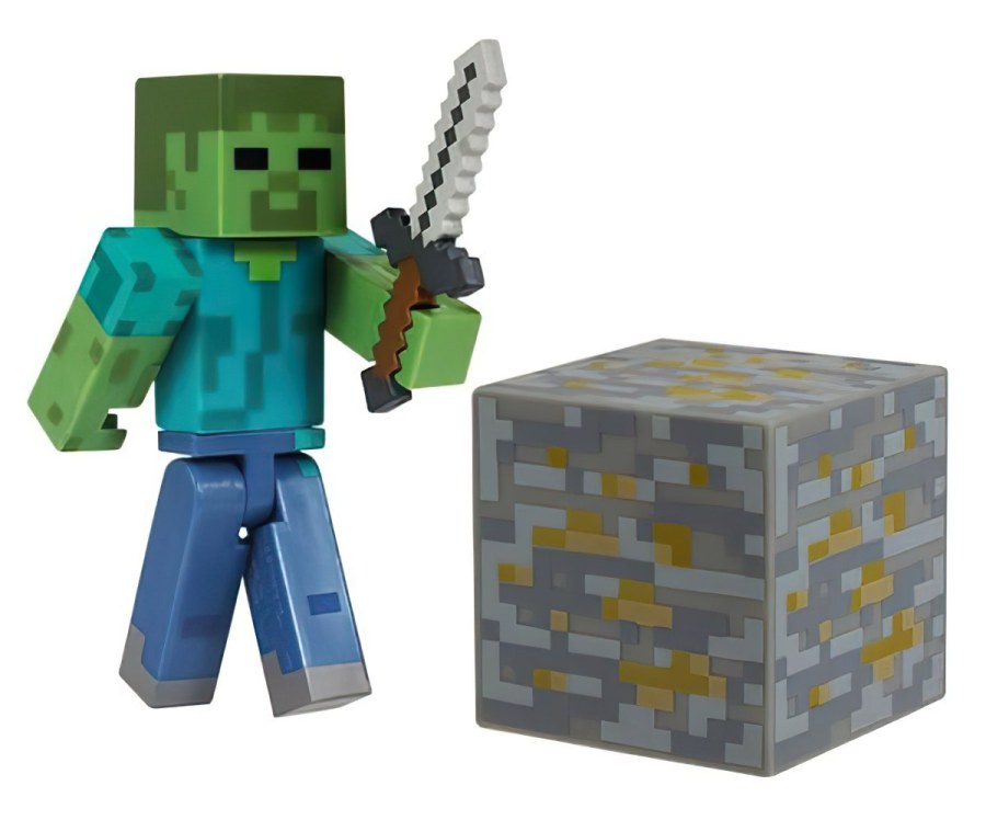 Figurka Minecraft Zombie Steve s příslušenstvím 7cm - Figurky a postavičky