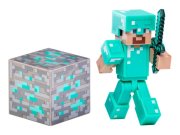 Figurka Minecraft Diamantový Steve s příslušenstvím 7cm