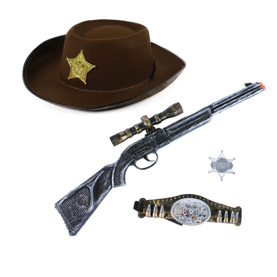 Sada doplňků Šerif s puškou a kloboukem | Dětský nábytek a doplňky