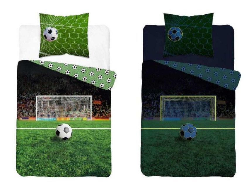 DETEXPOL Povlečení Fotbal svítící Bavlna, 140/200, 70/80 cm | Dětský textil a doplňky