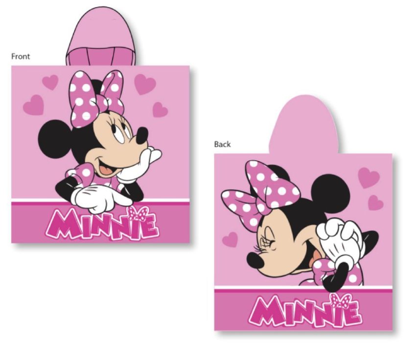 FARO Pončo Minnie srdíčka Bavlna - Froté, 55/110 cm - ponča