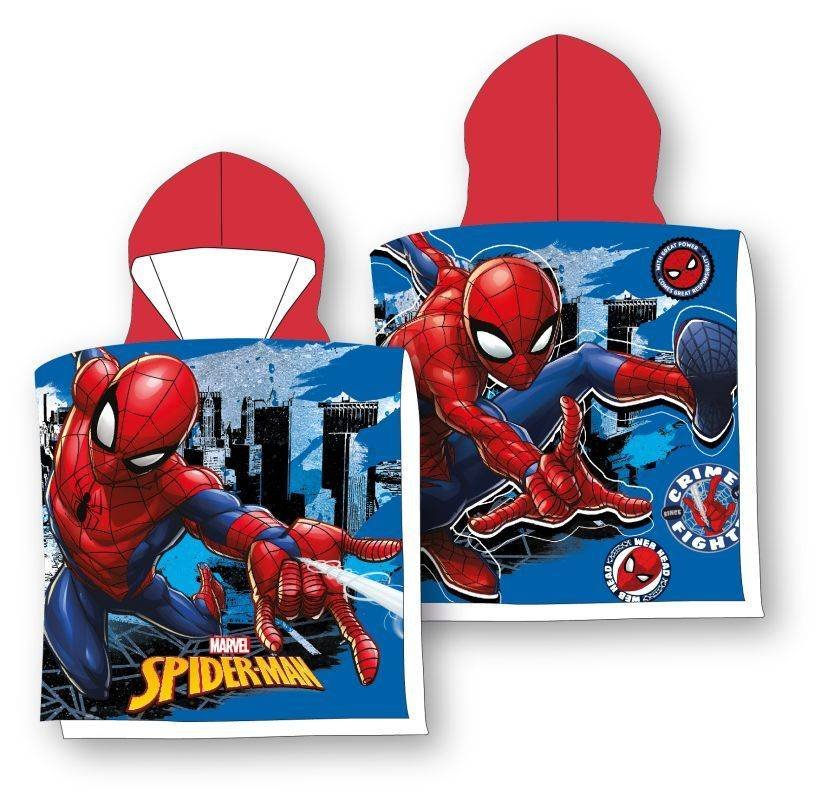 FARO Pončo Spiderman city Bavlna - Froté, 55/110 cm | Dětský textil a doplňky