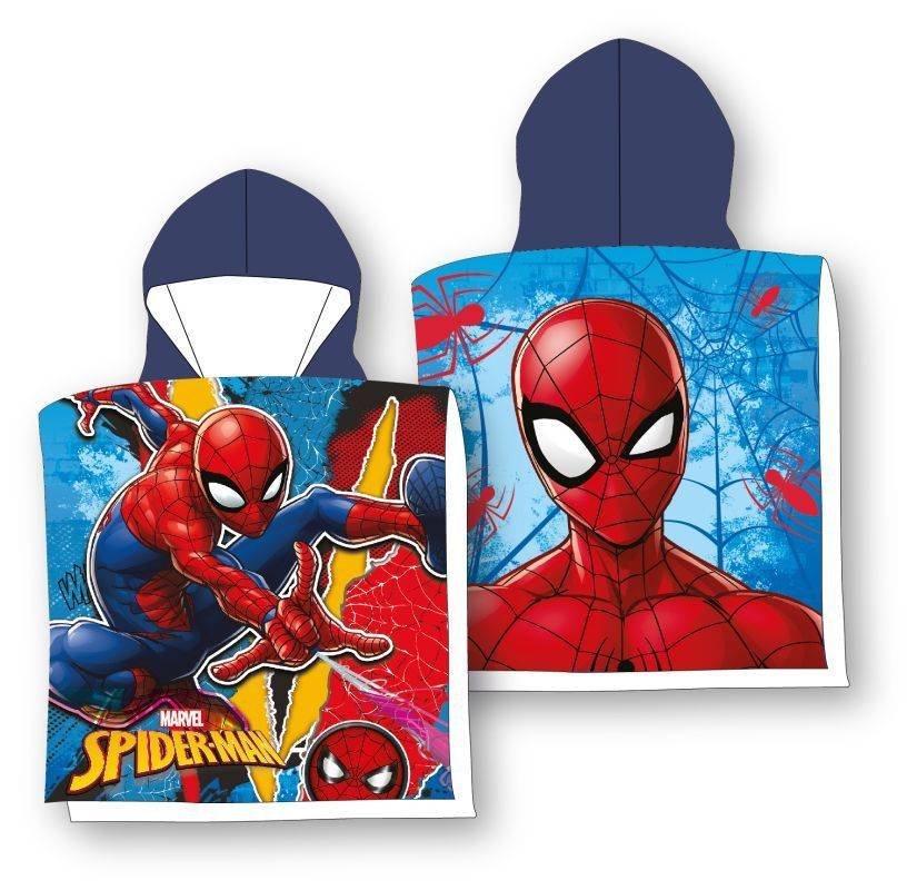 FARO Pončo Spiderman pavučina Bavlna - Froté, 55/110 cm | Dětský textil a doplňky