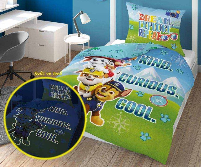 DETEXPOL Povlečení Paw Patrol dream svítící Bavlna, 140/200, 70/80 cm - Povlečení licenční