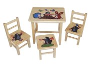 Dětský stůl se třemi židlemi Wood Krteček