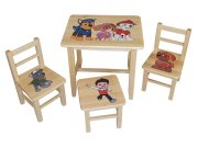 Dětský stůl se třemi židlemi Wood Tlapková Patrola Dětské stoly a židle
