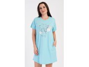 Dámské domácí šaty s krátkým rukávem Motýl Ženy - Dámské noční košile - Nadměrné dámské noční košile