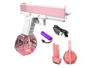 Hračky Vodní pistole - Automatická vodní pistole Spray se zásobníky růžová Automatická vodní pistole Spray se zásobníky růžová