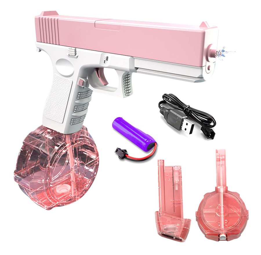 Hračky - Vodní pistole - Automatická vodní pistole Spray se zásobníky růžová Automatická vodní pistole Spray se zásobníky růžová - Vodní pistole