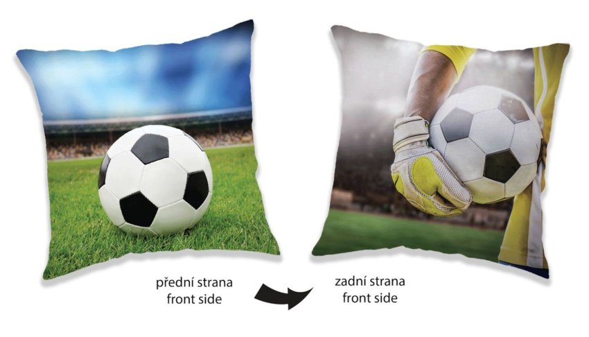 JERRY FABRICS Polštářek Fotbal Polyester, 40/40 cm - polštářky s výplní