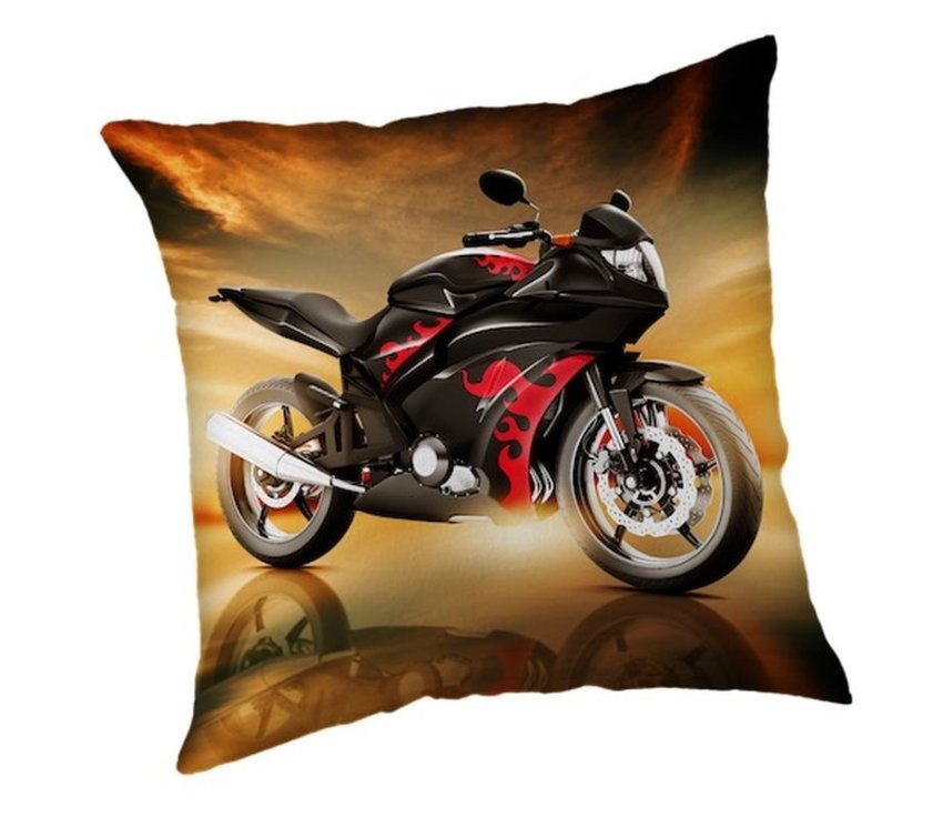 JERRY FABRICS Polštářek Motorka red Polyester, 40/40 cm - polštářky s výplní